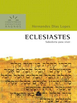 cover image of Eclesiastes--Comentários Expositivos Hagnos